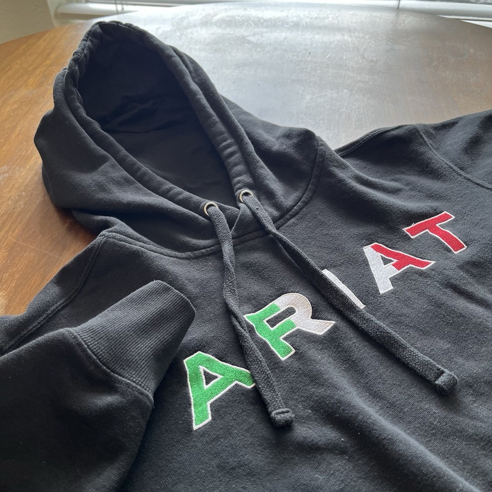 Ariat Real Hoodie Mexico Logo Black Mens XL 10038930